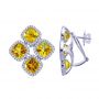 Green Stone Diamond Studs