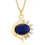 Estatue Blue Sapphire Pendant by KaratCraft