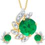 Sepia Emerald Pendant set by KaratCraft