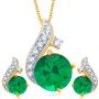 Blume Emerald Pendant set by KaratCraft