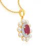 Atosie Pearl and Ruby Necklace set