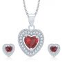 Aleef Heart Necklace Set by KaratCraft
