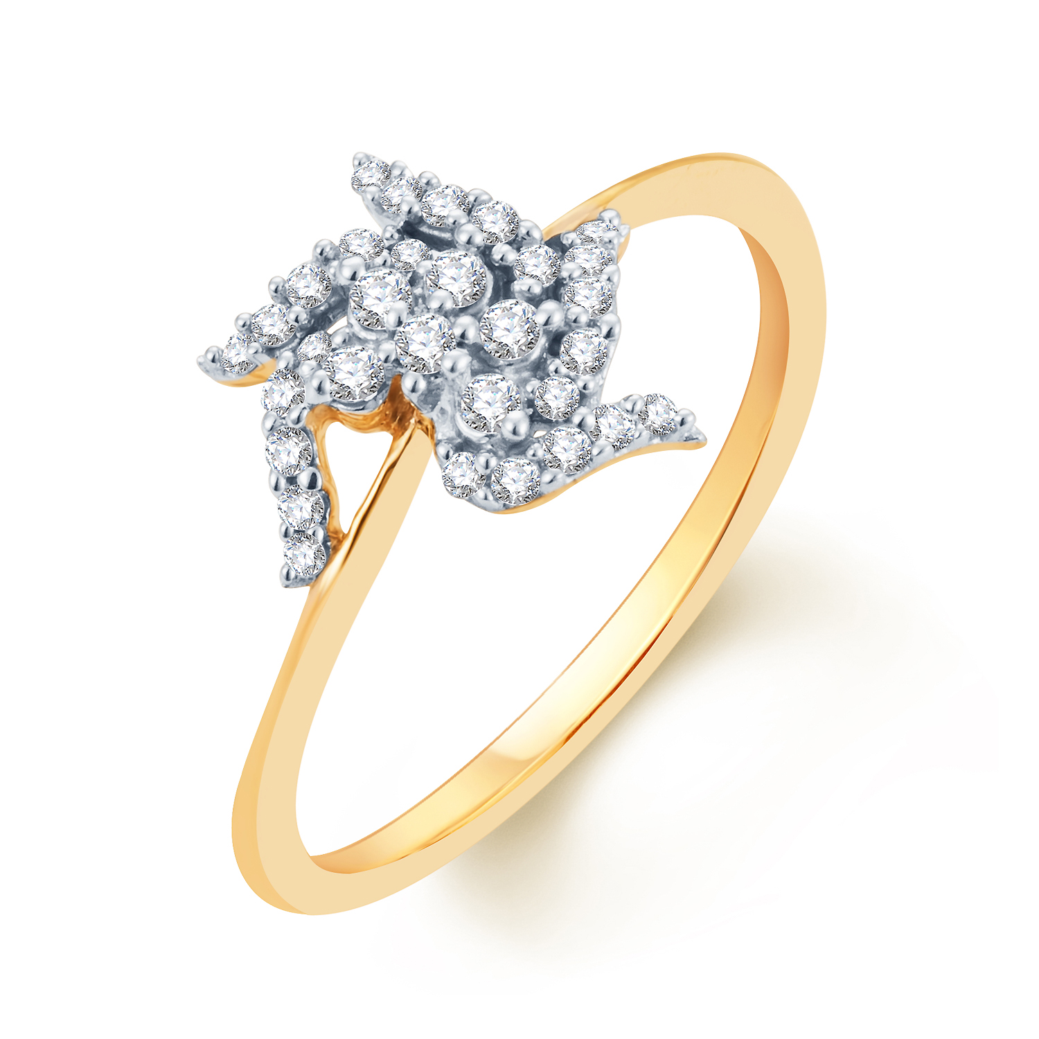 Nakshatra 18k (750) Yellow Gold and Diamond Ring : Amazon.in: Jewellery